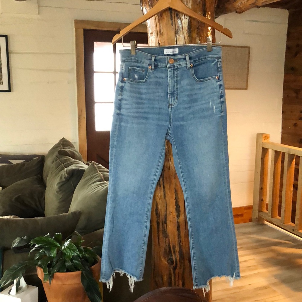 Loft High Waist Flare Crop Jeans